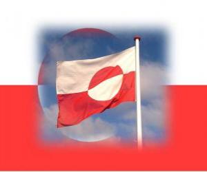 пазл Флаг Гренландии, автономной провинции Королевства Дания